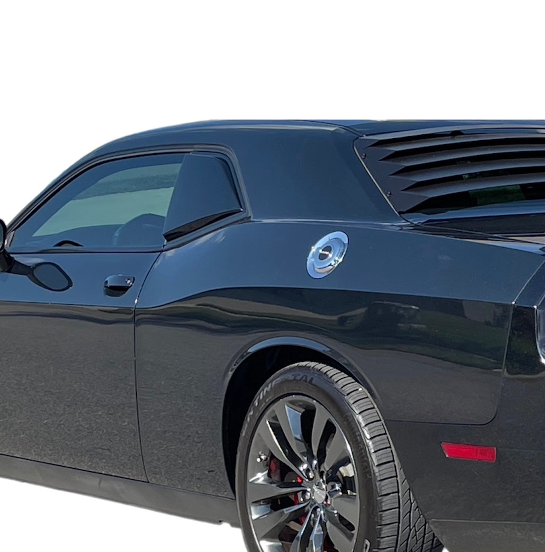 Quarter Window Scoops for Dodge Challenger 2008-2023 by Tint My Light, Gloss Black