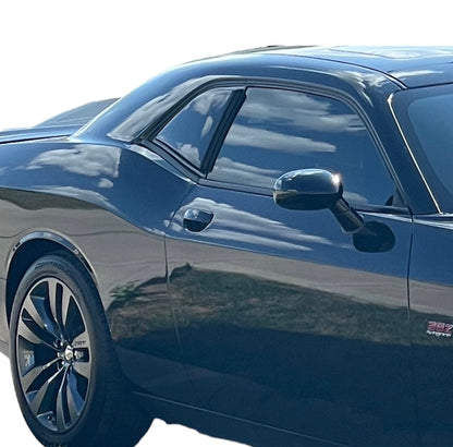 Quarter Window Scoops for Dodge Challenger 2008-2023 by Tint My Light, Gloss Black