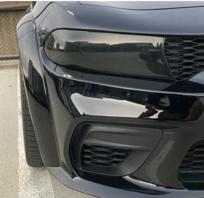 Smoked Headlight Covers for 2016-2023 Dodge Charger By Tint My Light